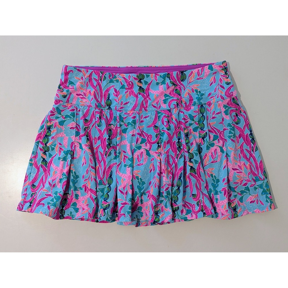 Lilly Pulitzer Luxletic Skort Mermaid In The Shade Pleated Tennis Skirt Small